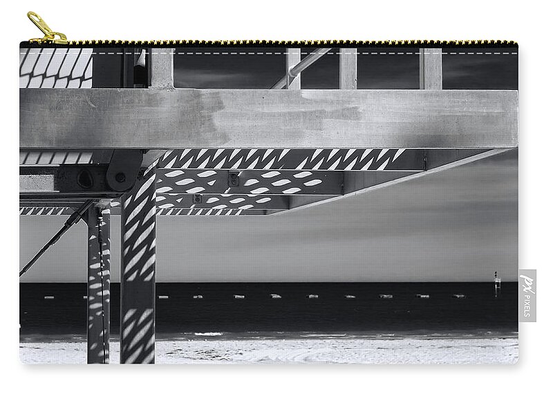 B+w Zip Pouch featuring the photograph A Day At The Beach by Wayne Sherriff