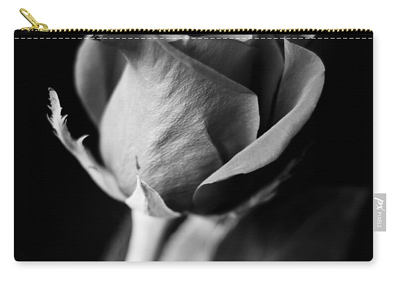 Black And White Flower Zip Pouch featuring the photograph A Different Kind of Love by Christi Kraft