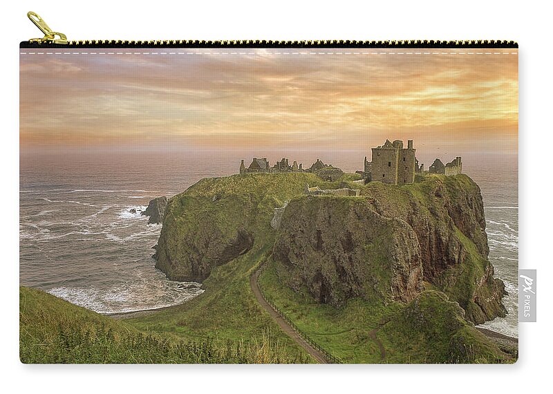 Scotland Zip Pouch featuring the photograph A Dunnottar Castle Sunrise - Scotland - Landscape by Jason Politte