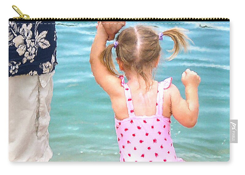 Water Zip Pouch featuring the painting A Father's Love by Doug Kreuger