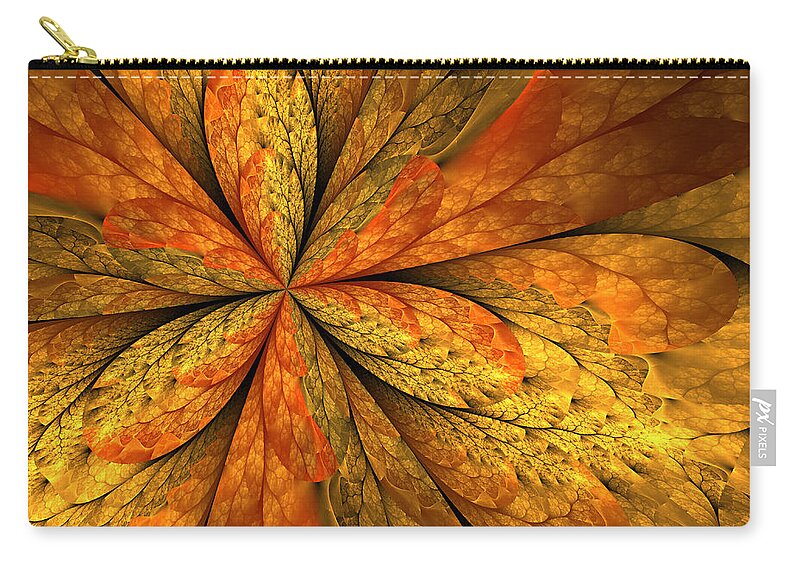 Abstract Zip Pouch featuring the digital art A Feeling of Autumn by Gabiw Art