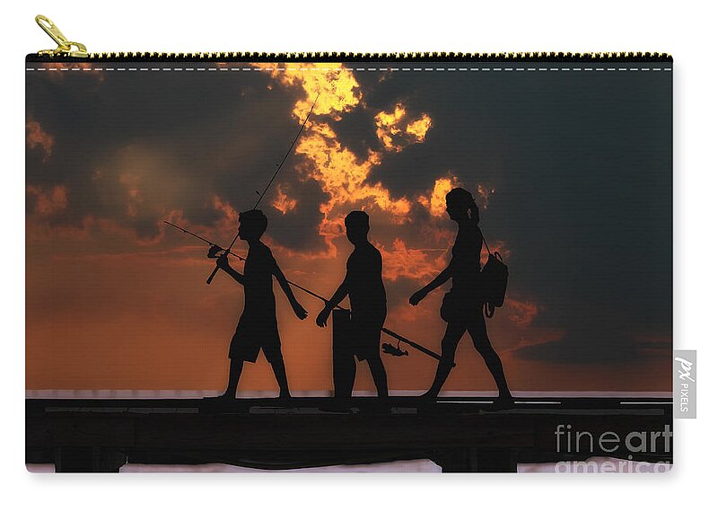 Anna Maria Pier Carry-all Pouch featuring the photograph A Fishing we will go by Rick Kuperberg Sr