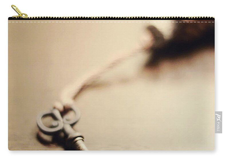 Key Zip Pouch featuring the photograph A key... by Trish Mistric