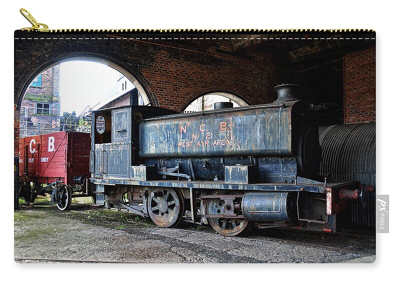 Locomotive Zip Pouch featuring the photograph A locomotive at the colliery by RicardMN Photography