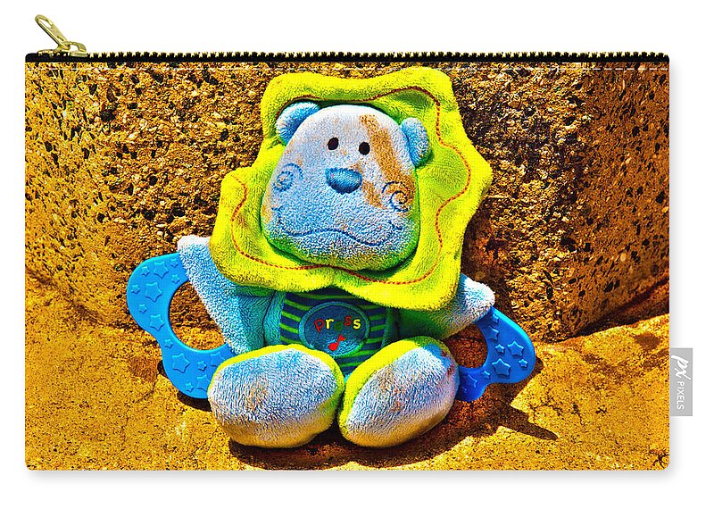Stuffed Toy Zip Pouch featuring the photograph A Lost and Forgotten Toy by Richard J Cassato