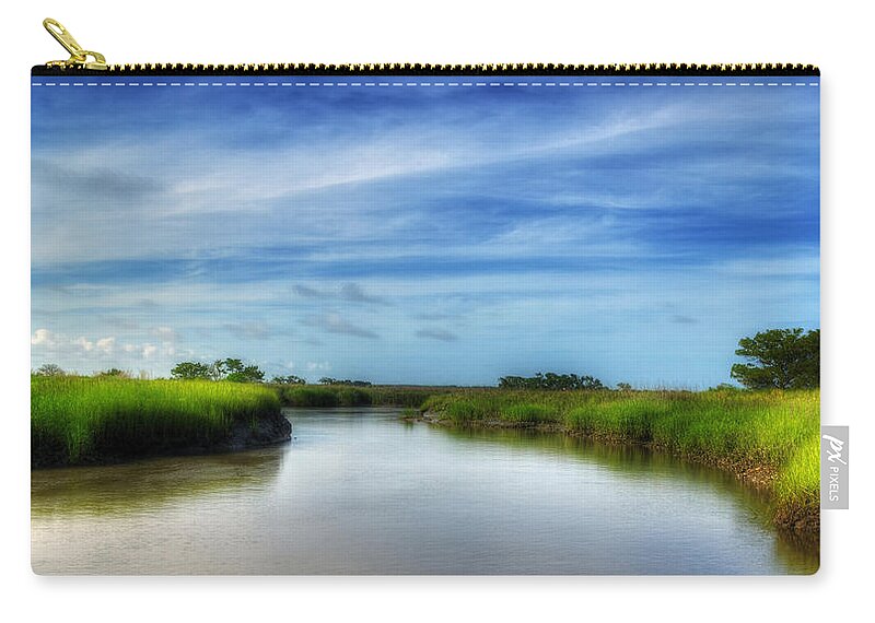Marsh Zip Pouch featuring the photograph A Marsh at Jekyll Island by Greg and Chrystal Mimbs