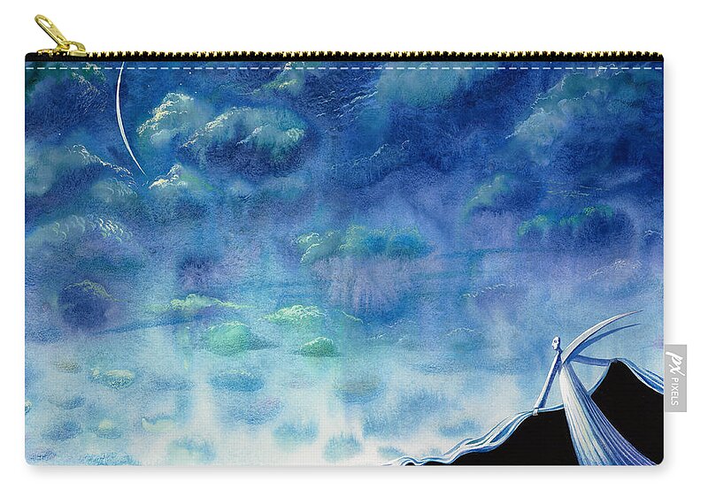 Angel Zip Pouch featuring the painting A midnight angel by Victoria Fomina