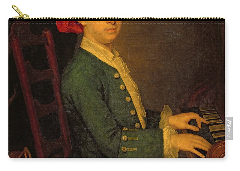 Male Zip Pouch featuring the painting A Musician, C.1700-50 by English School