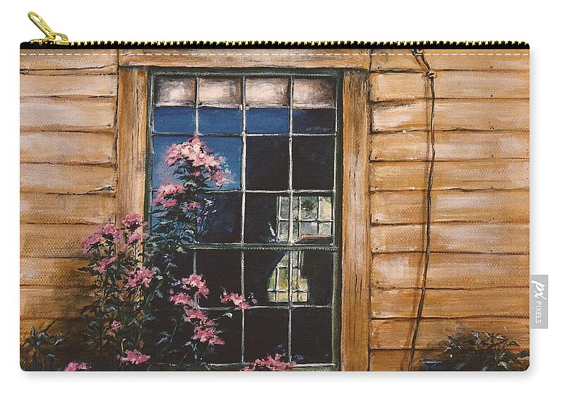 Prairie Carry-all Pouch featuring the painting A Peek through the Window by Diane Strain