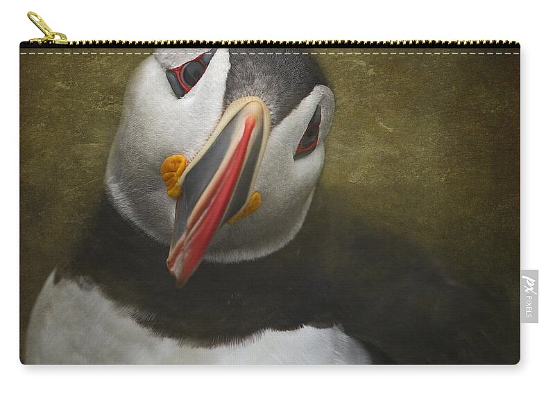 Festblues Carry-all Pouch featuring the photograph A Portrait of the Clown of the Sea by Nina Stavlund