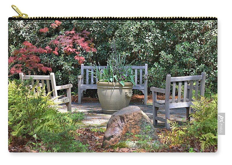 8381 Zip Pouch featuring the photograph A Quiet Place to Meet by Gordon Elwell