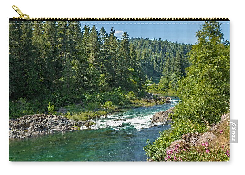 Oregon Zip Pouch featuring the photograph A River Runs Through It by Denise Bird