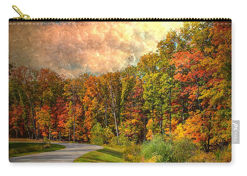 Nature Zip Pouch featuring the photograph A Road Thru Nature by Bill and Linda Tiepelman