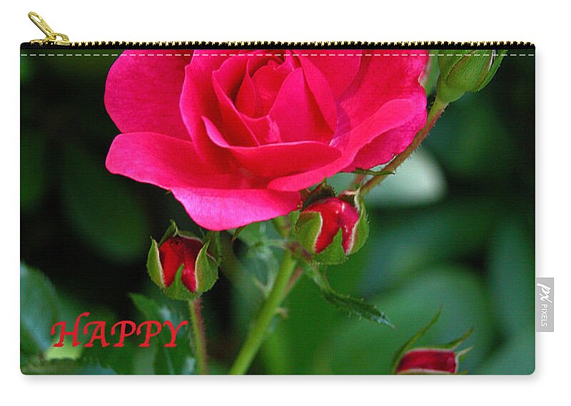 Flora Zip Pouch featuring the photograph A Rose for Valentine's Day by Mariarosa Rockefeller