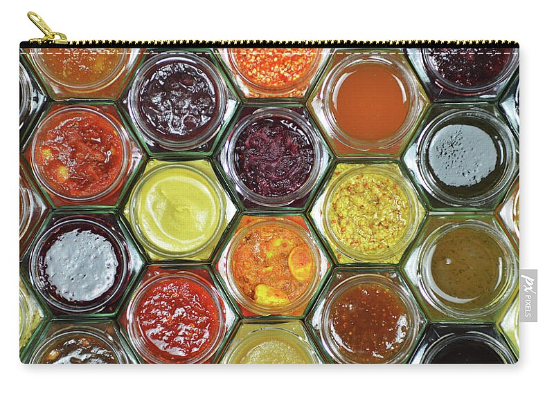 Chutney Zip Pouch featuring the photograph A Selection Of Cumbrian Preserves by Alan Spedding