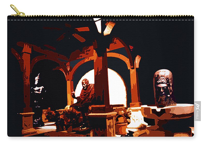 Religious Zip Pouch featuring the painting A Solemn Place by CHAZ Daugherty