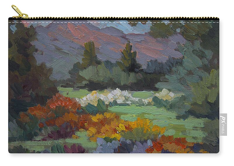 Sunny Zip Pouch featuring the painting A Sunny Afternoon in Santa Barbara by Diane McClary