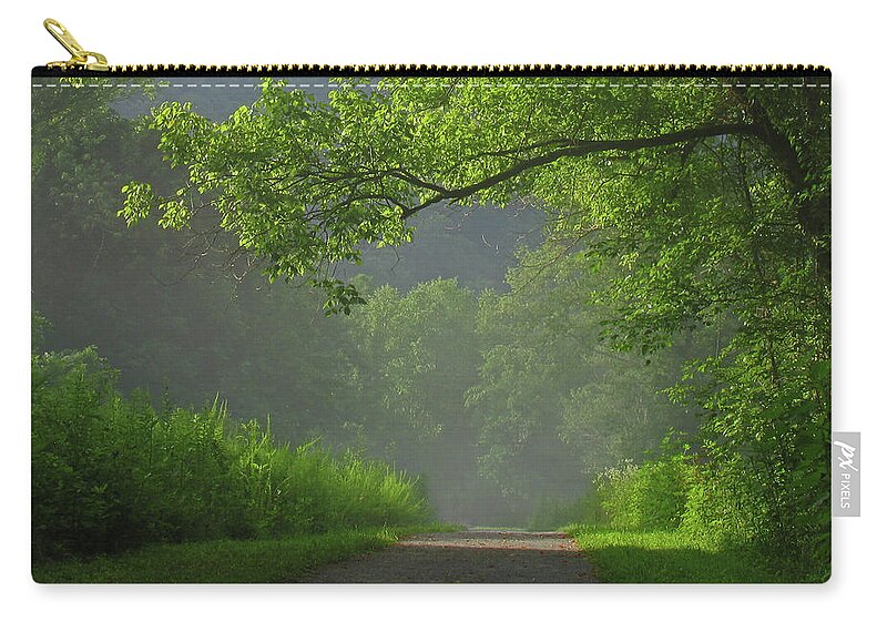 Green Zip Pouch featuring the photograph A Touch of Green by Douglas Stucky