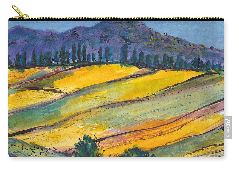 Painting Zip Pouch featuring the painting A Tuscan Hillside by Jackie Sherwood