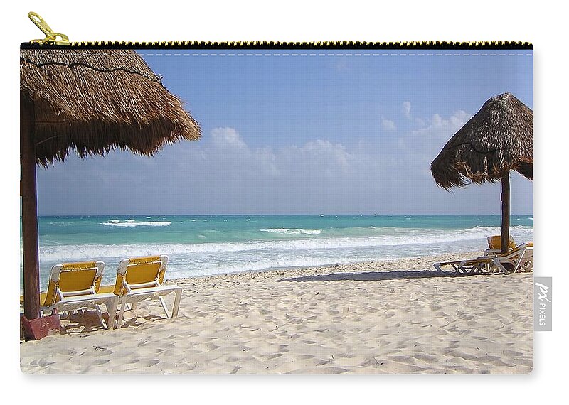 Beach Zip Pouch featuring the photograph A view of paradise by Steve Ondrus