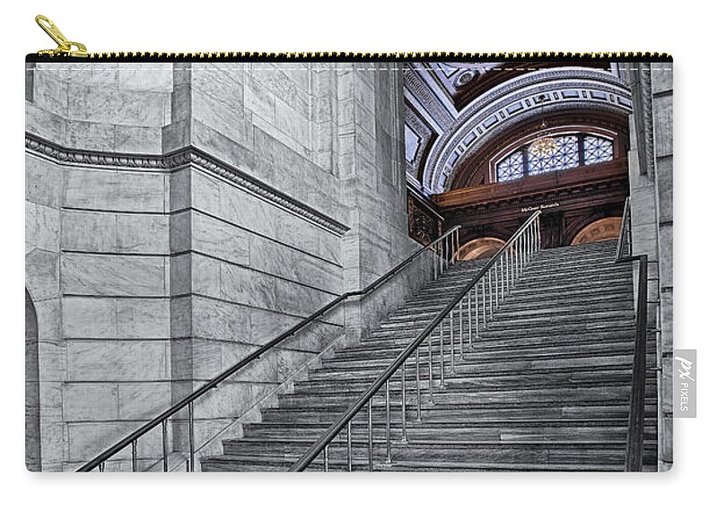 Big Apple Zip Pouch featuring the photograph A View To The McGraw Rotunda NYPL by Susan Candelario