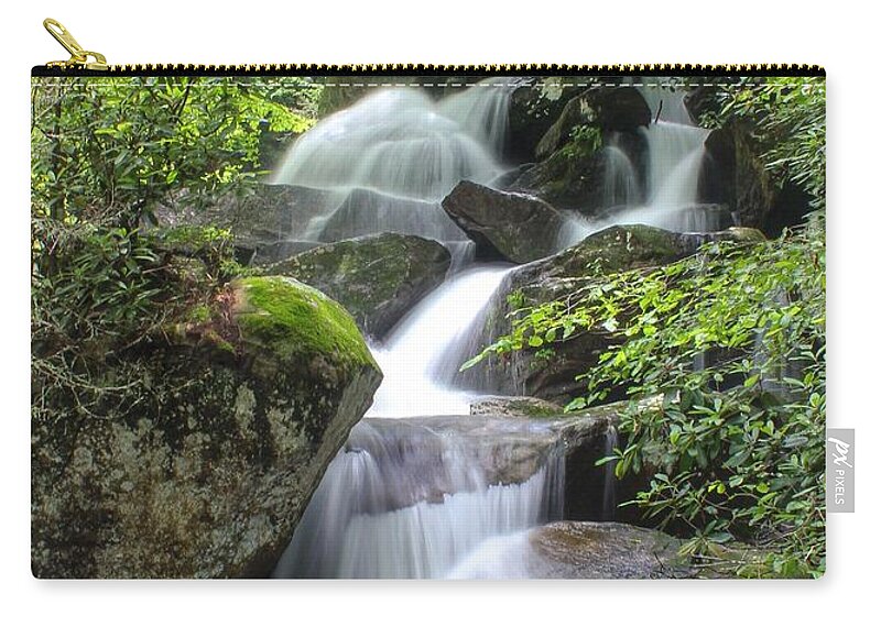 Jacob Fork River Zip Pouch featuring the photograph A Walk Along The Jacob Fork by Chris Berrier