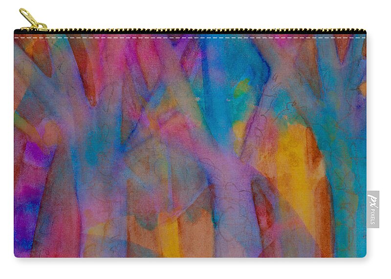Trees Zip Pouch featuring the painting A Welling of Joy by Suzy Norris