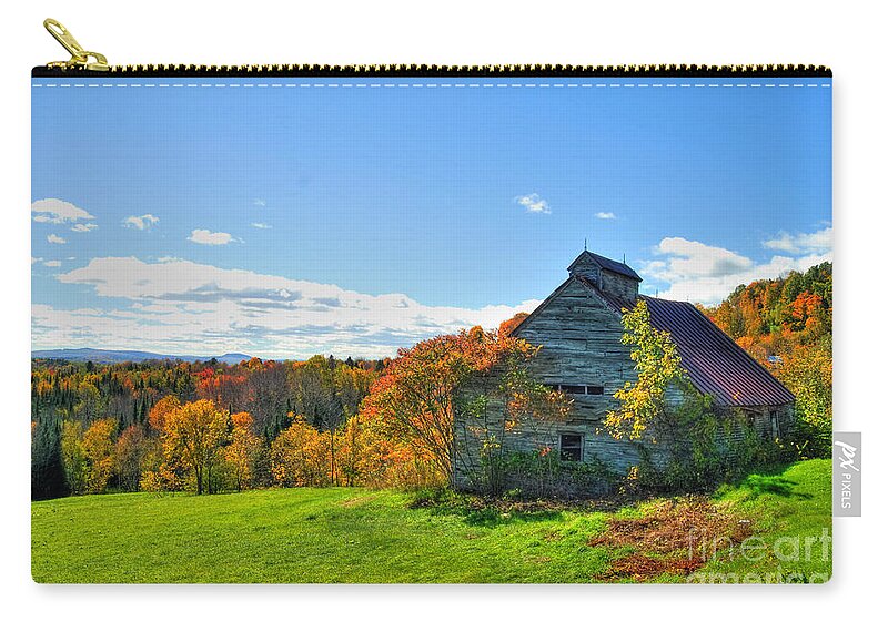 Maine Nature Photographers Zip Pouch featuring the photograph Abandoned Barn by Alana Ranney