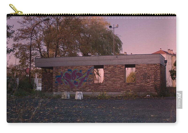 Abandoned Zip Pouch featuring the photograph Abandoned Building in France by Miguel Winterpacht