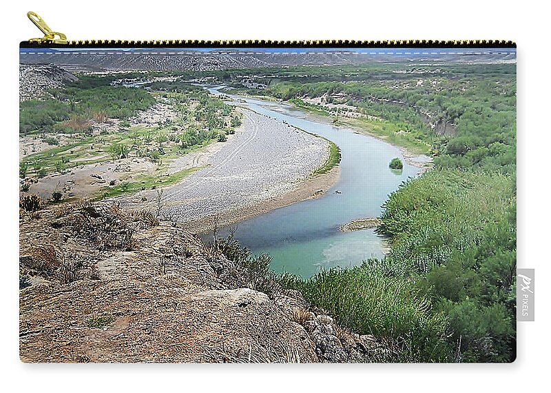 River Zip Pouch featuring the photograph Above the Rio Grande by Judy Hall-Folde