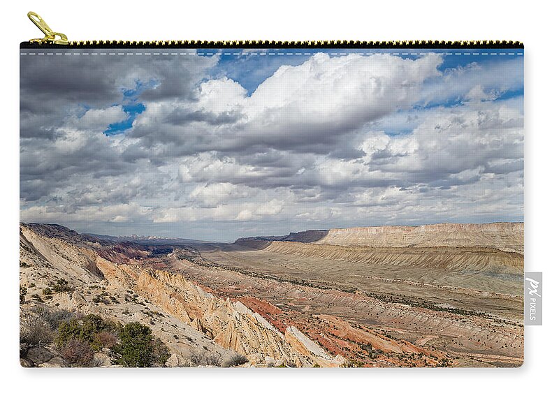 Capitol Reef Zip Pouch featuring the photograph Above the Strike Valley by Kathleen Bishop