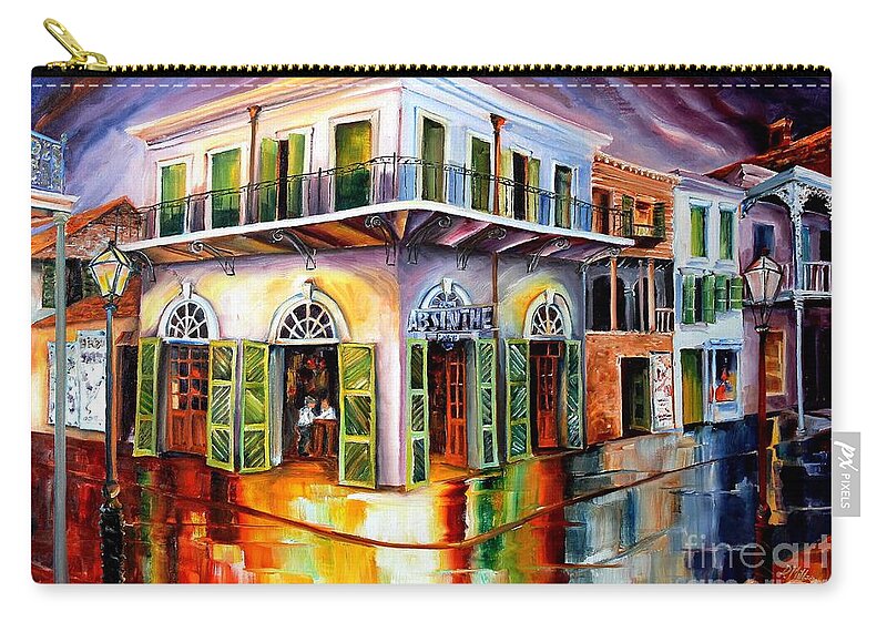 New Orleans Carry-all Pouch featuring the painting Absinthe House New Orleans by Diane Millsap