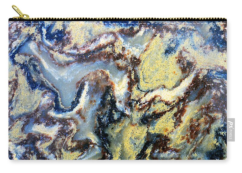 Abstract Zip Pouch featuring the photograph Patterns in Stone - 95 by Paul W Faust - Impressions of Light
