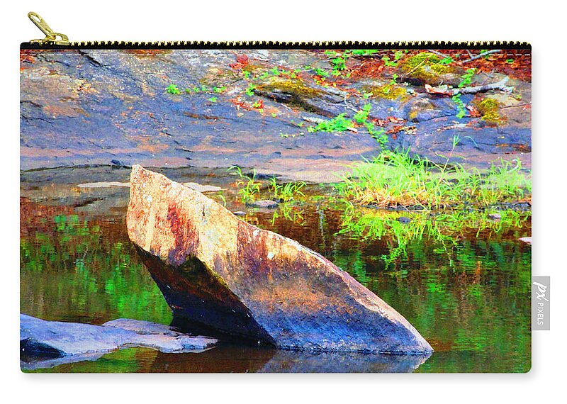 In Focus Zip Pouch featuring the photograph Abstact Rock				 by Aaron Martens