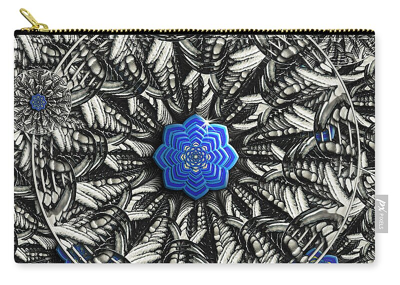 Mandala Zip Pouch featuring the photograph Abstract Butterfly Lotus Mandala by Deborah Smith