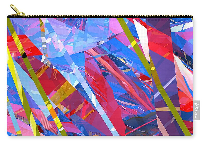 Abstract Zip Pouch featuring the digital art Abstract Curvy 44 by Russell Kightley