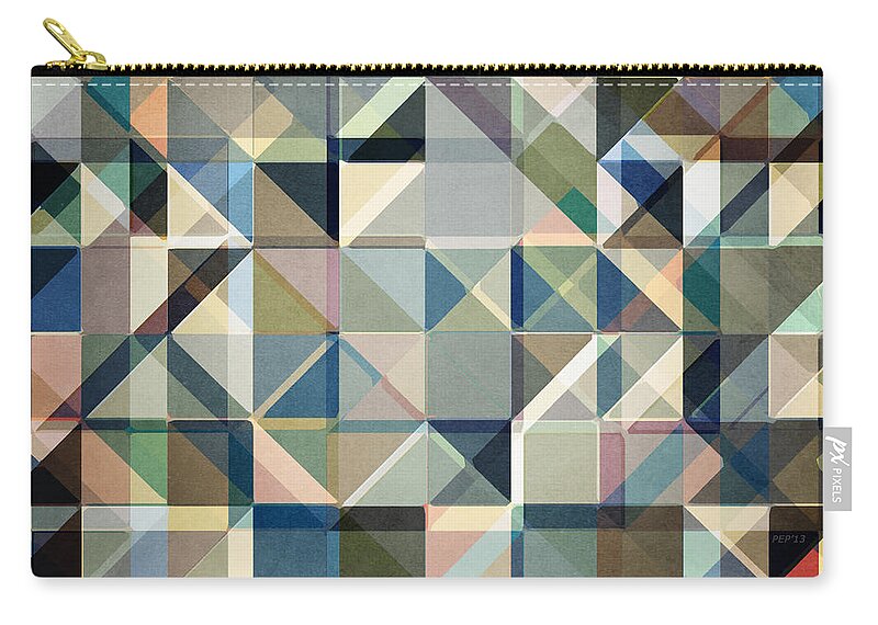 Earth Tones Zip Pouch featuring the digital art Abstract Earth Tone Grid by Phil Perkins