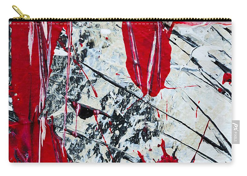 Abstract Zip Pouch featuring the painting Abstract Original Painting Untitled Nine by Maria Lankina