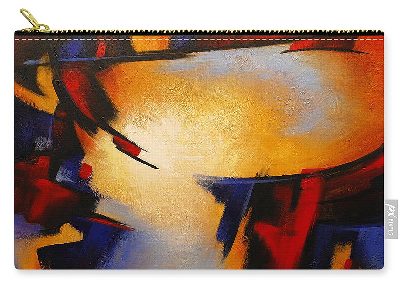 Abstract Carry-all Pouch featuring the painting Abstract Red Blue Yellow by Glenn Pollard