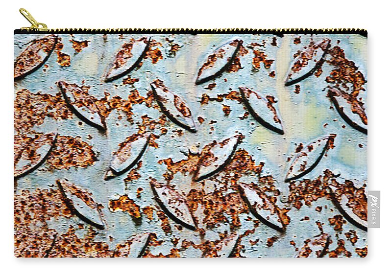 Abstract Zip Pouch featuring the photograph Abstract Weathered Steel by Christina Rollo