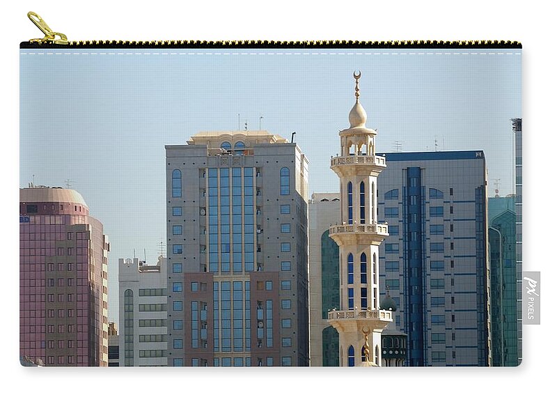 Abu Dhabi Zip Pouch featuring the photograph Abu Dhabi City Center by Steven Richman