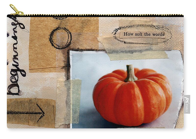 Pumpkin Zip Pouch featuring the painting Abundance by Linda Woods