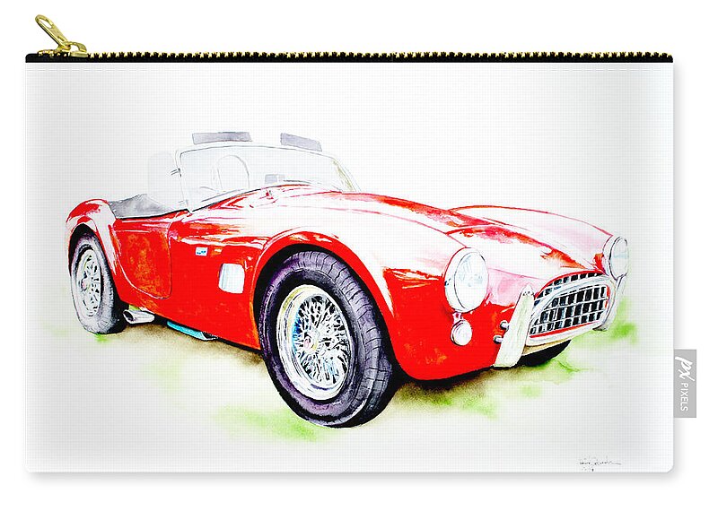 Ford Zip Pouch featuring the painting AC Cobra by Isabel Salvador