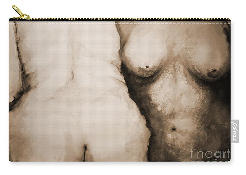 Nudes Zip Pouch featuring the painting Acceptance by Rory Siegel