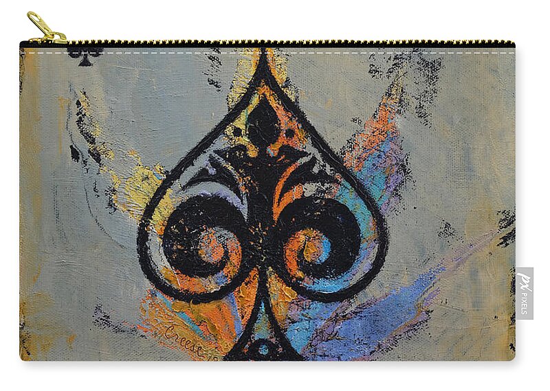 Art Zip Pouch featuring the painting Ace by Michael Creese