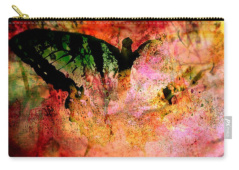 Acrylic Zip Pouch featuring the painting Acid Wings by Ally White