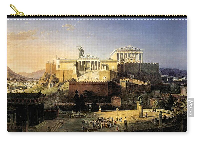 Acropolis Zip Pouch featuring the painting Acropolis of Athens by Leo von Klenze