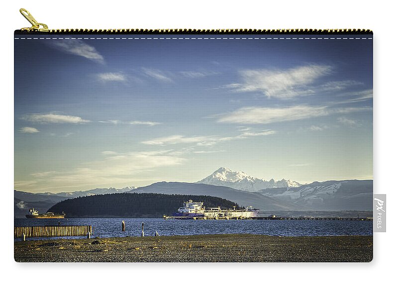 Anacortes Zip Pouch featuring the photograph Across Padilla Bay by Spencer McDonald