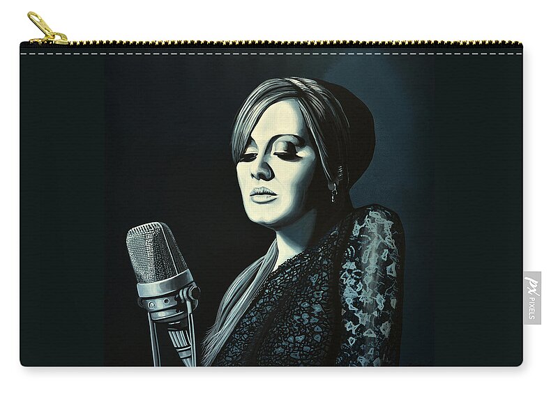 Adele Zip Pouch featuring the painting Adele 2 by Paul Meijering
