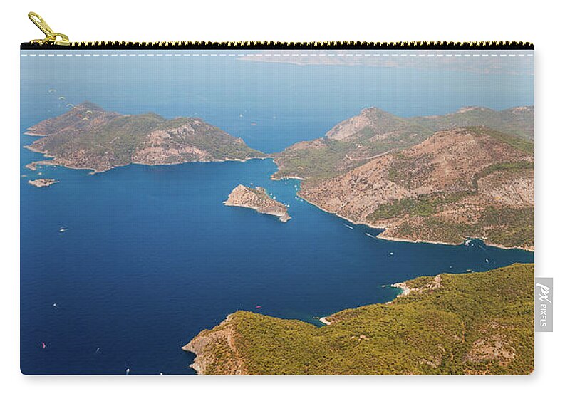 Tranquility Zip Pouch featuring the photograph Aegean Sea Blues by John And Tina Reid